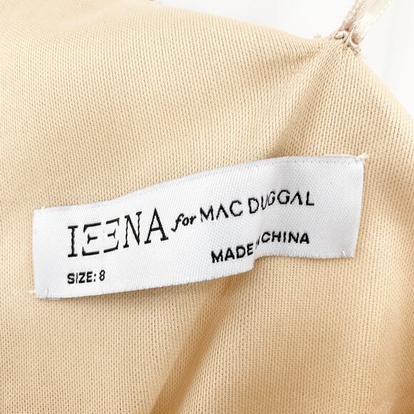 MAC DUGGAL Dress Size 8 Evening Gown Sequin Silver Cream NEW One Shoulder Puff - Picture 4 of 8